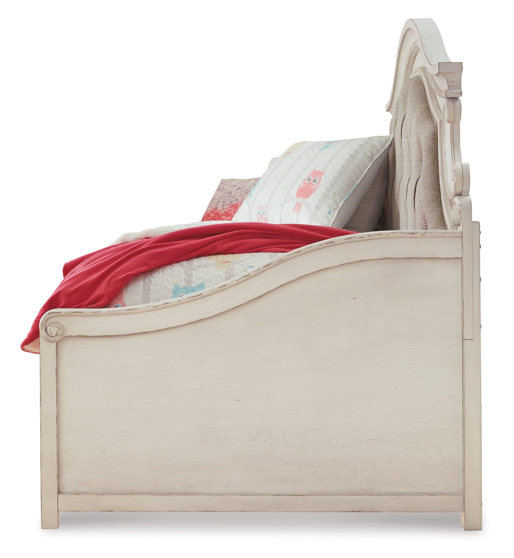 Realyn Chipped White Twin Day Bed side profile