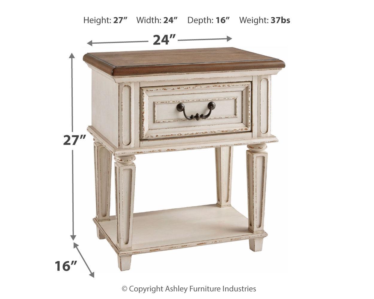 Realyn Nightstand front head-on view