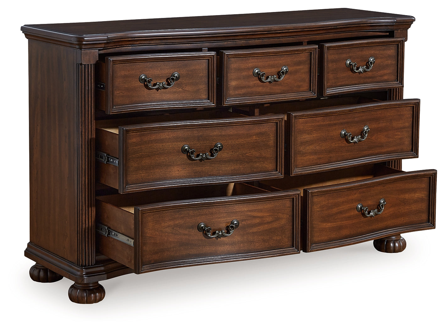 Lavinton dresser front view showing all drawers