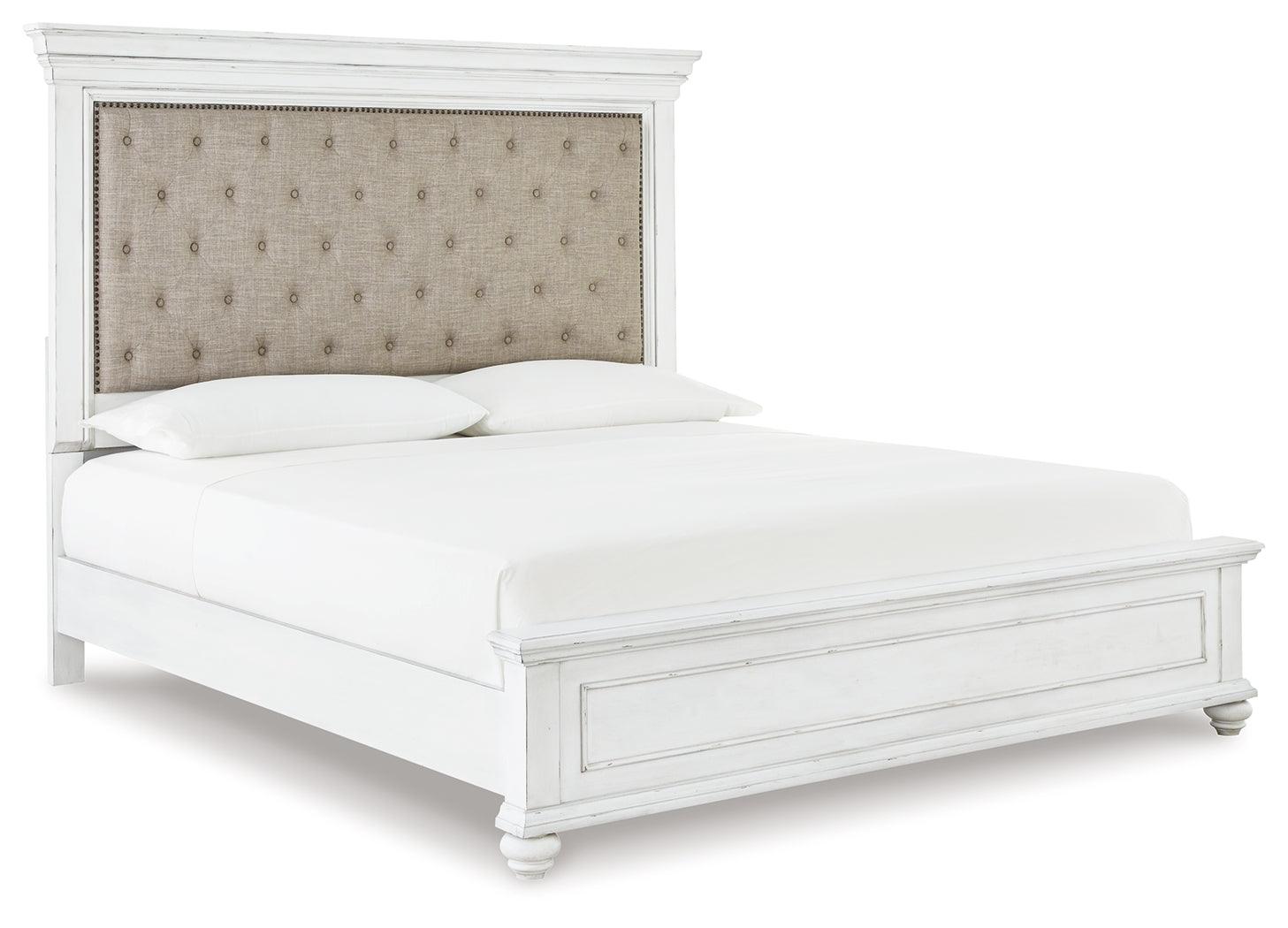 Kanwyn Upholstered Panel Bed headboard close-up