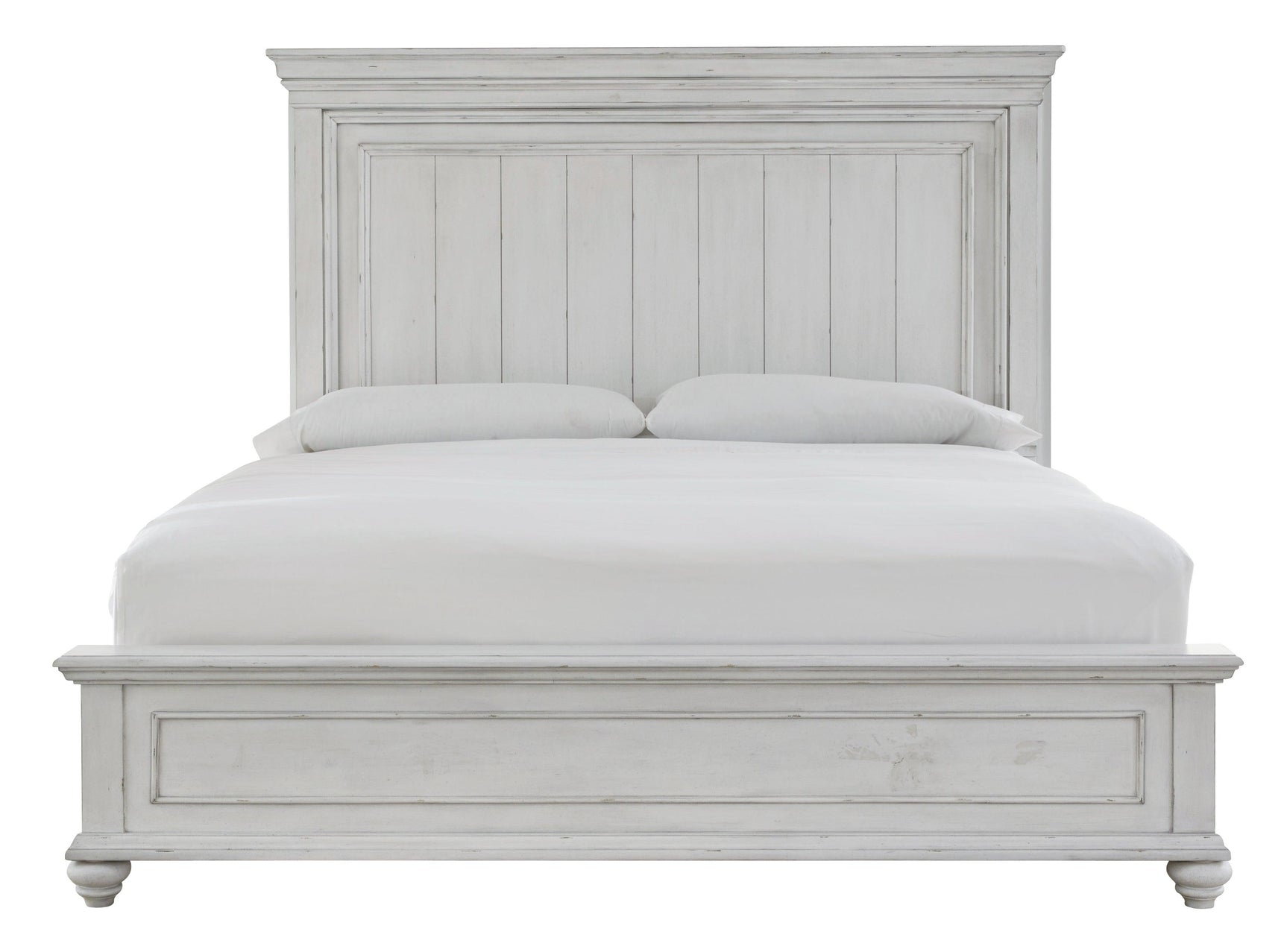 Kanwyn Whitewash Queen Panel Bed full side profile