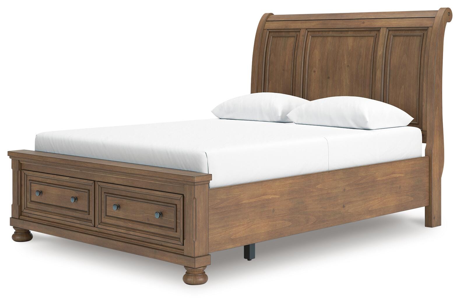 Feddinger Medium Brown Storage Sleigh Bedroom Set angled view