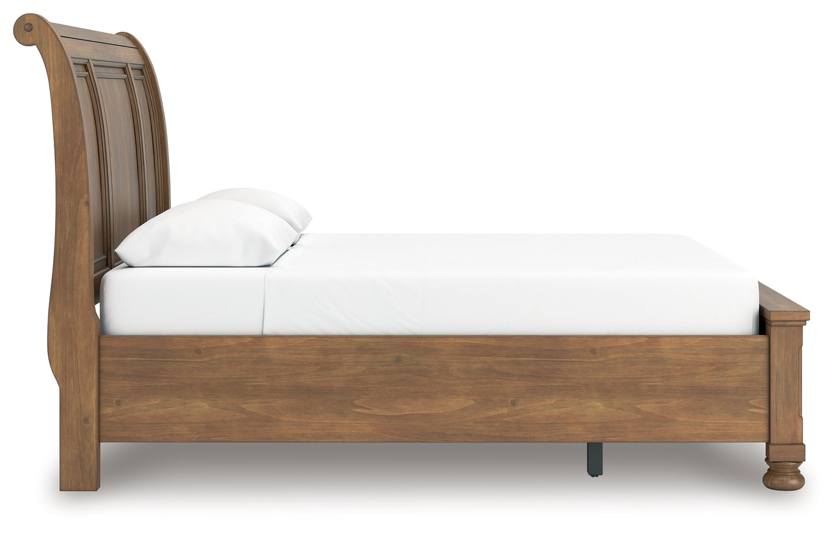Feddinger queen storage sleigh bed, side view