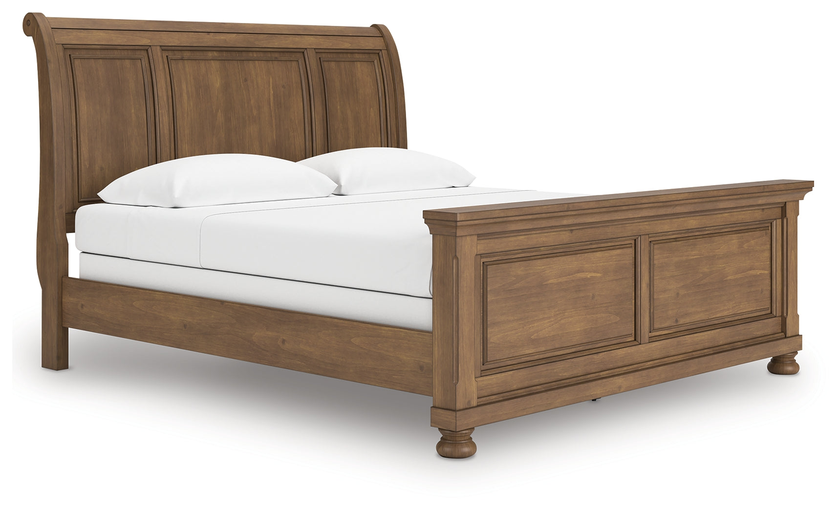 Feddinger king size sleigh bed full side angle