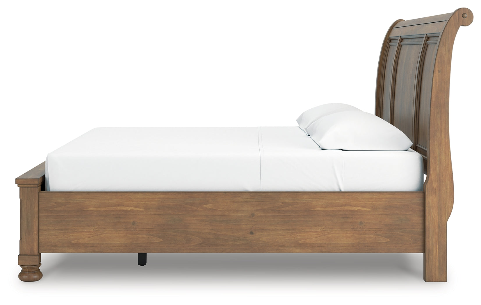 Alternate side view of Feddinger king sleigh bed