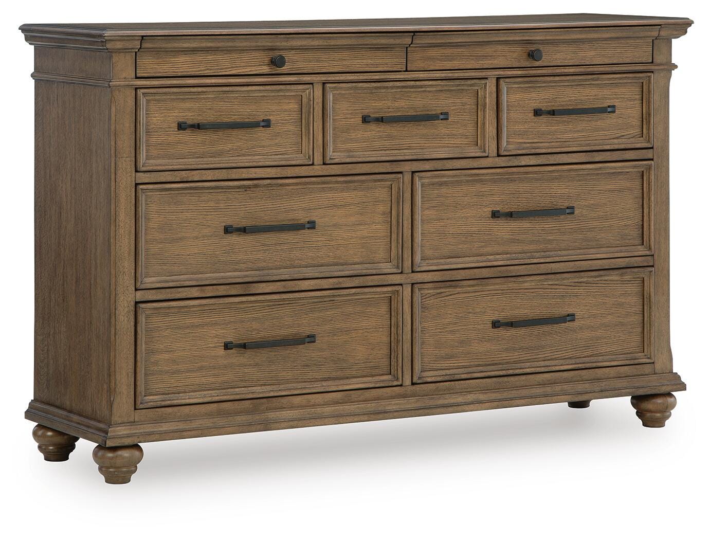 Karallin Medium Brown Dresser angled view