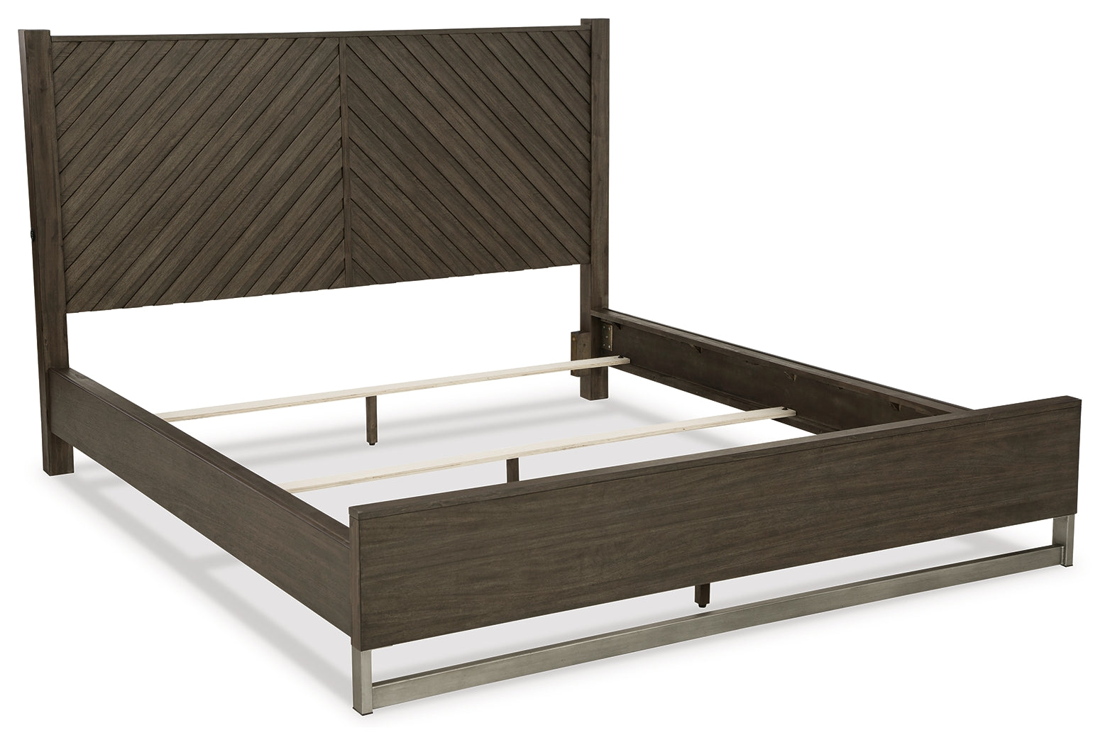 Headboard herringbone slat detail