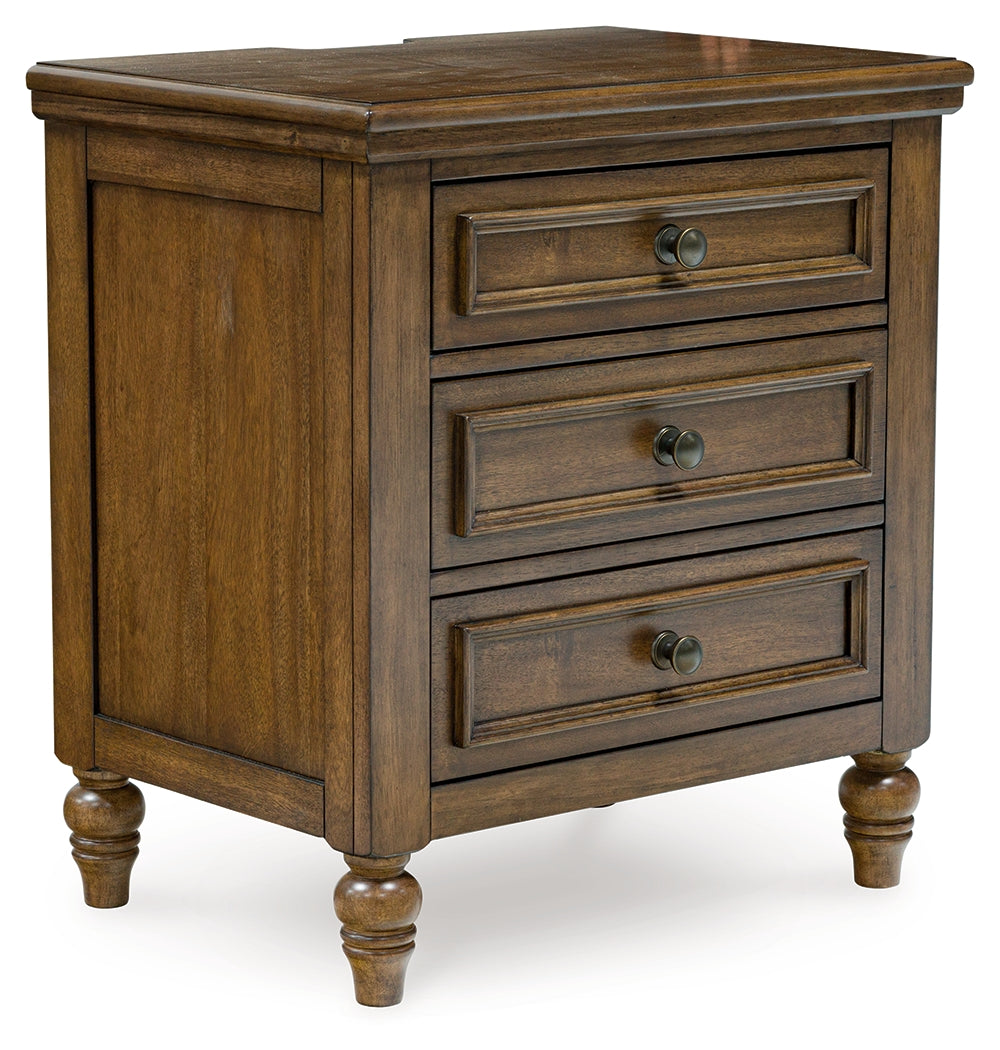 Sturlayne nightstand top drawer open