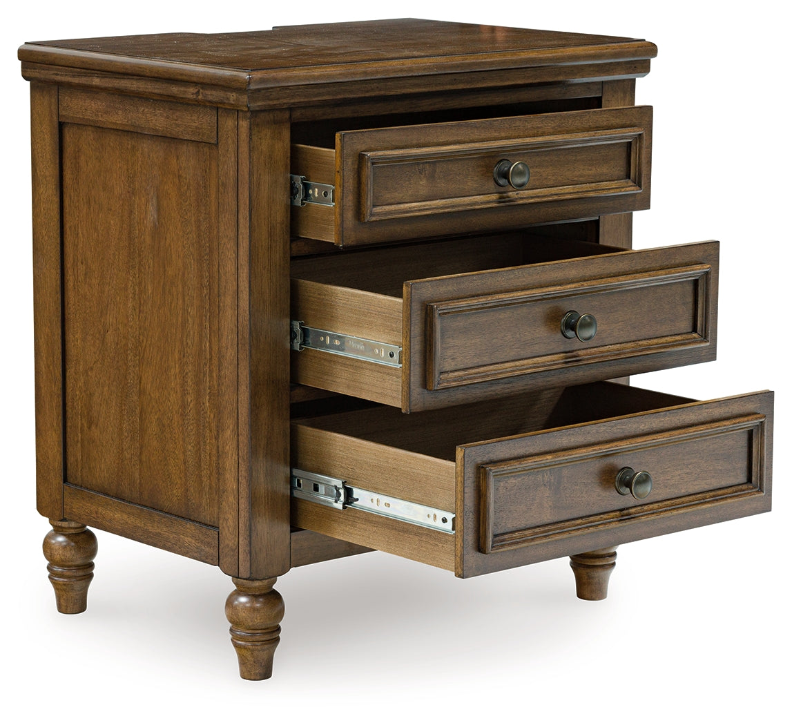 Sturlayne nightstand turned feet detail