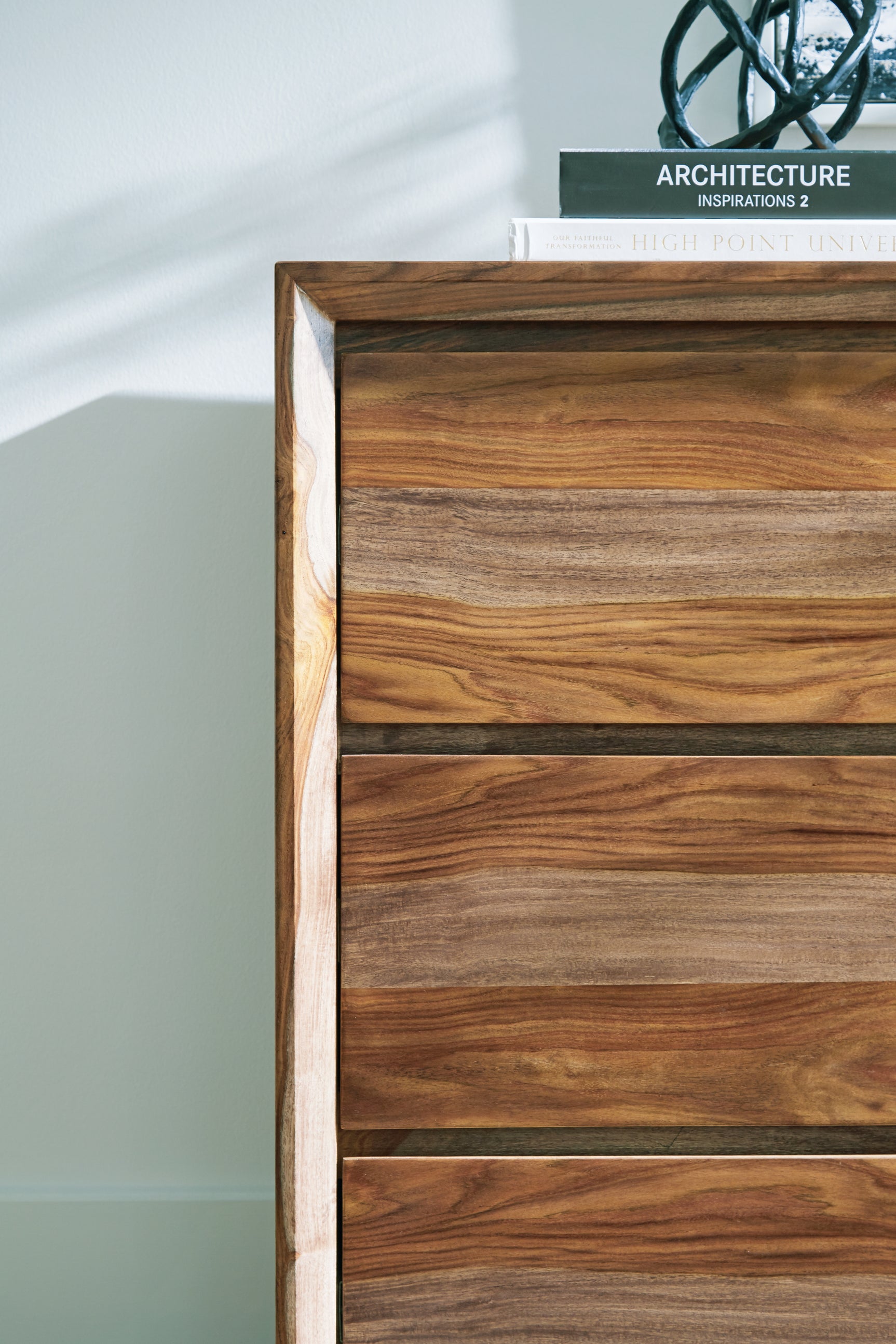 Close-up of dresser beveled frame detail
