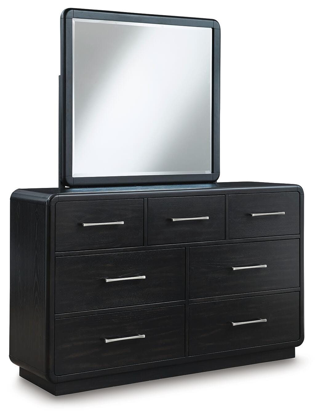 Rowanbeck Gray/Black Upholstered Panel Bedroom Set angled view