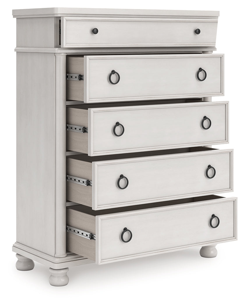 Rowlenstown chest of drawers front angle with drawers open
