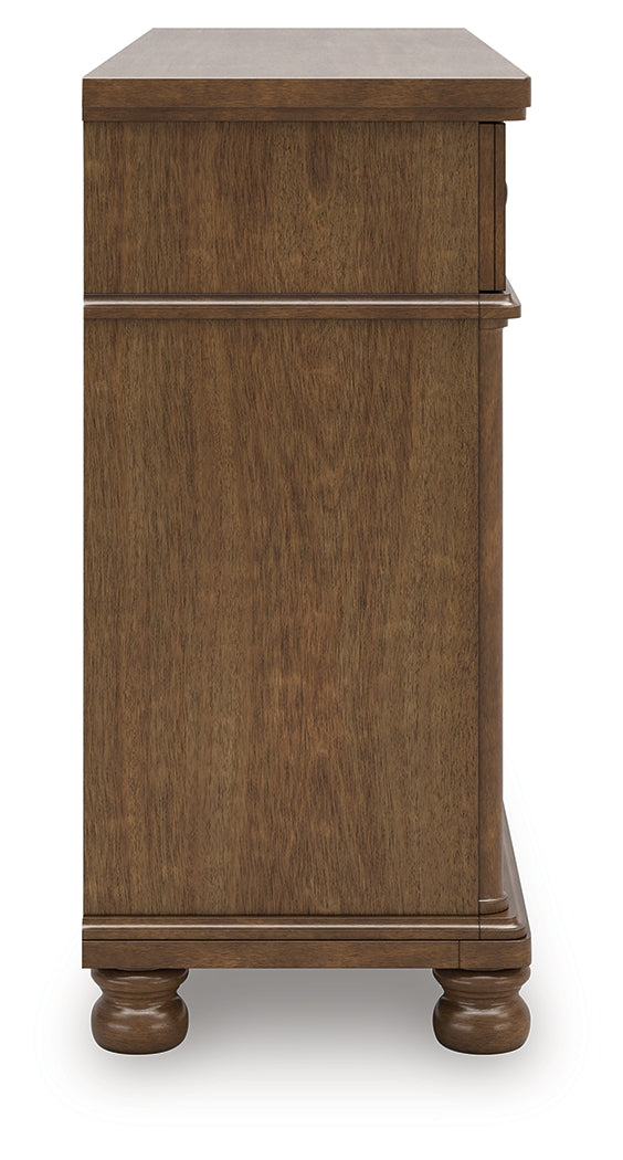 Rowlenstown dresser side view showcasing wood grain finish