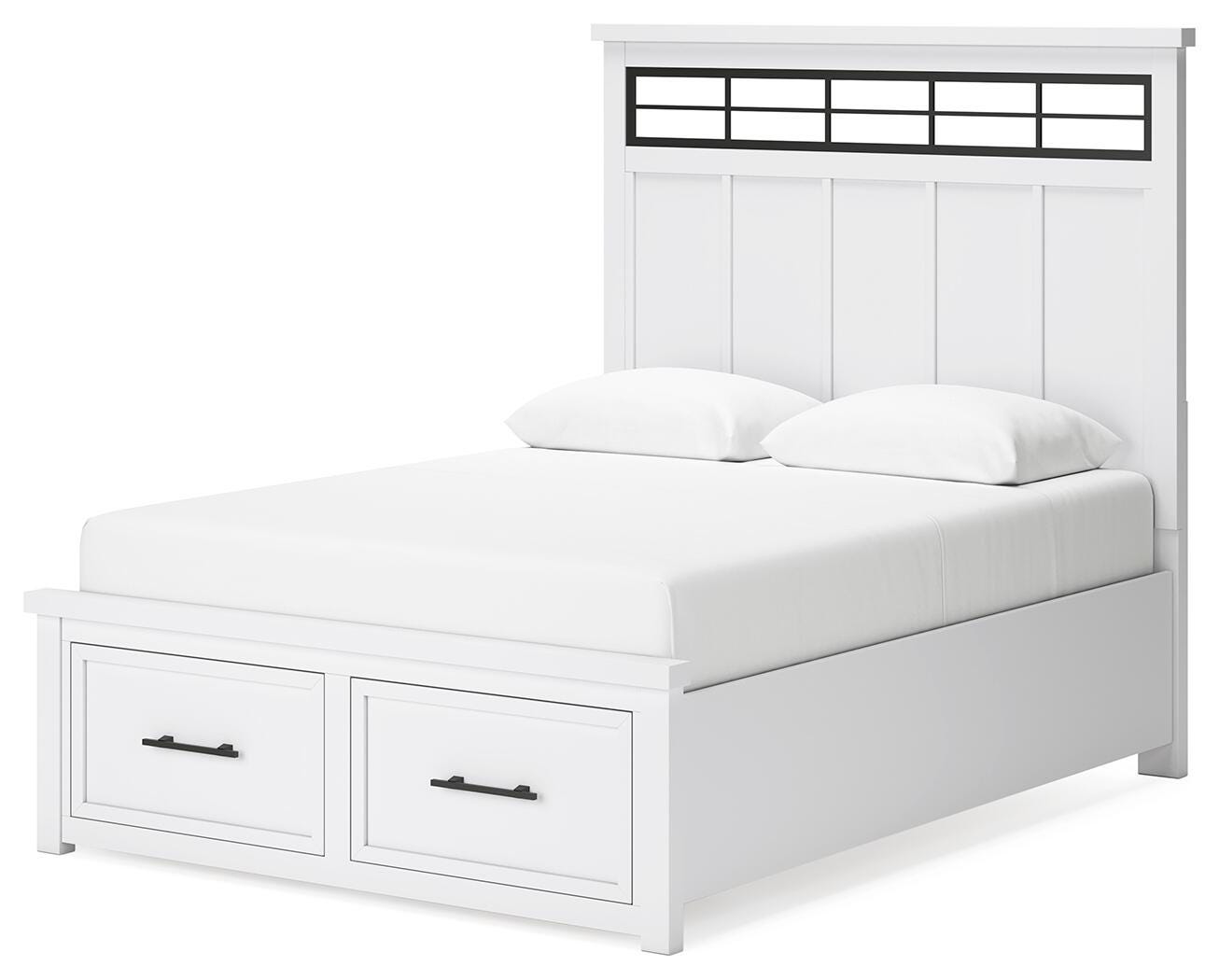 Ashbryn White/Natural Panel Storage Bedroom Set angled view