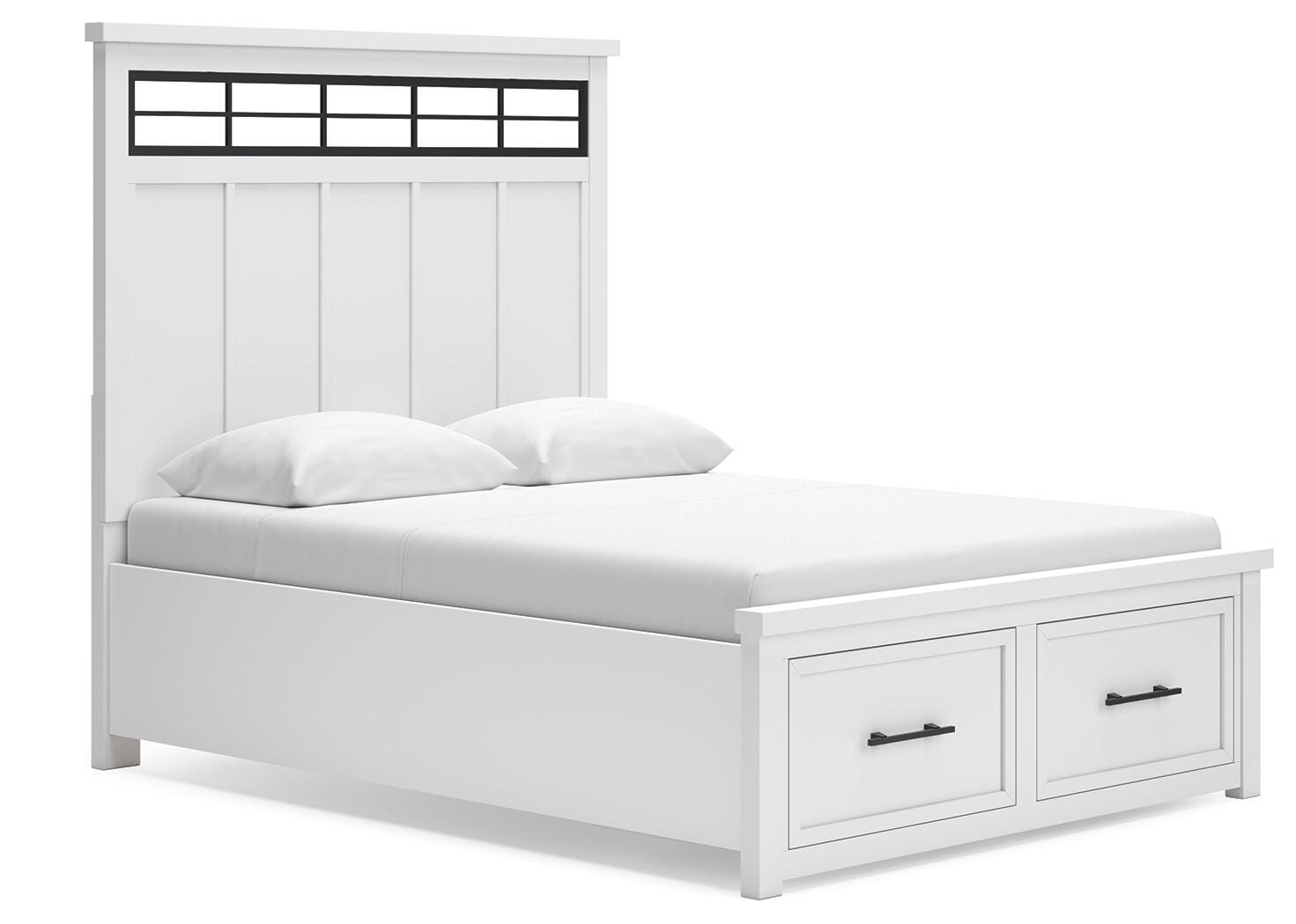 Ashbryn White/Natural Panel Storage Bedroom Set angled view