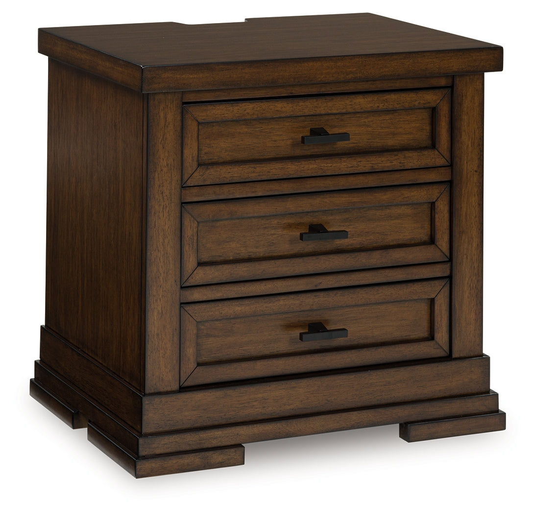 Taffenbrook nightstand angled closed drawer view