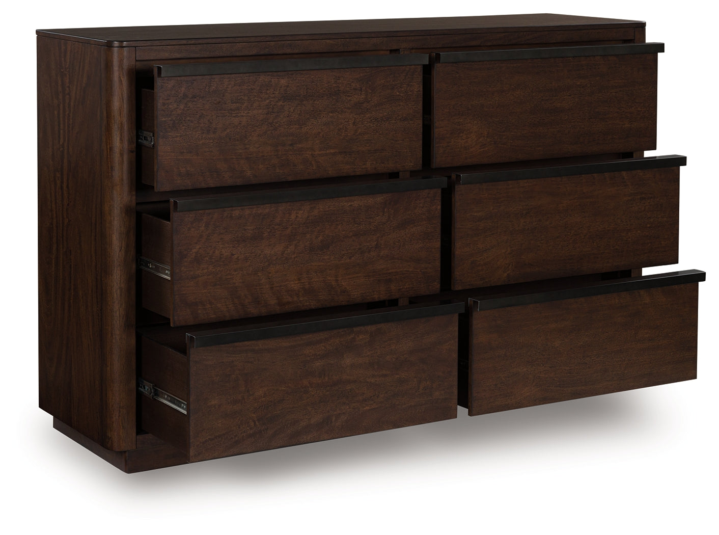 Dilenno dresser front view with drawers open