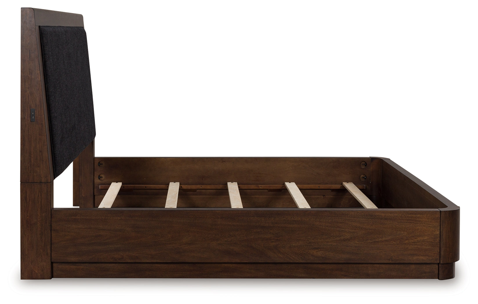 Side view of Dilenno King Upholstered Panel Bed