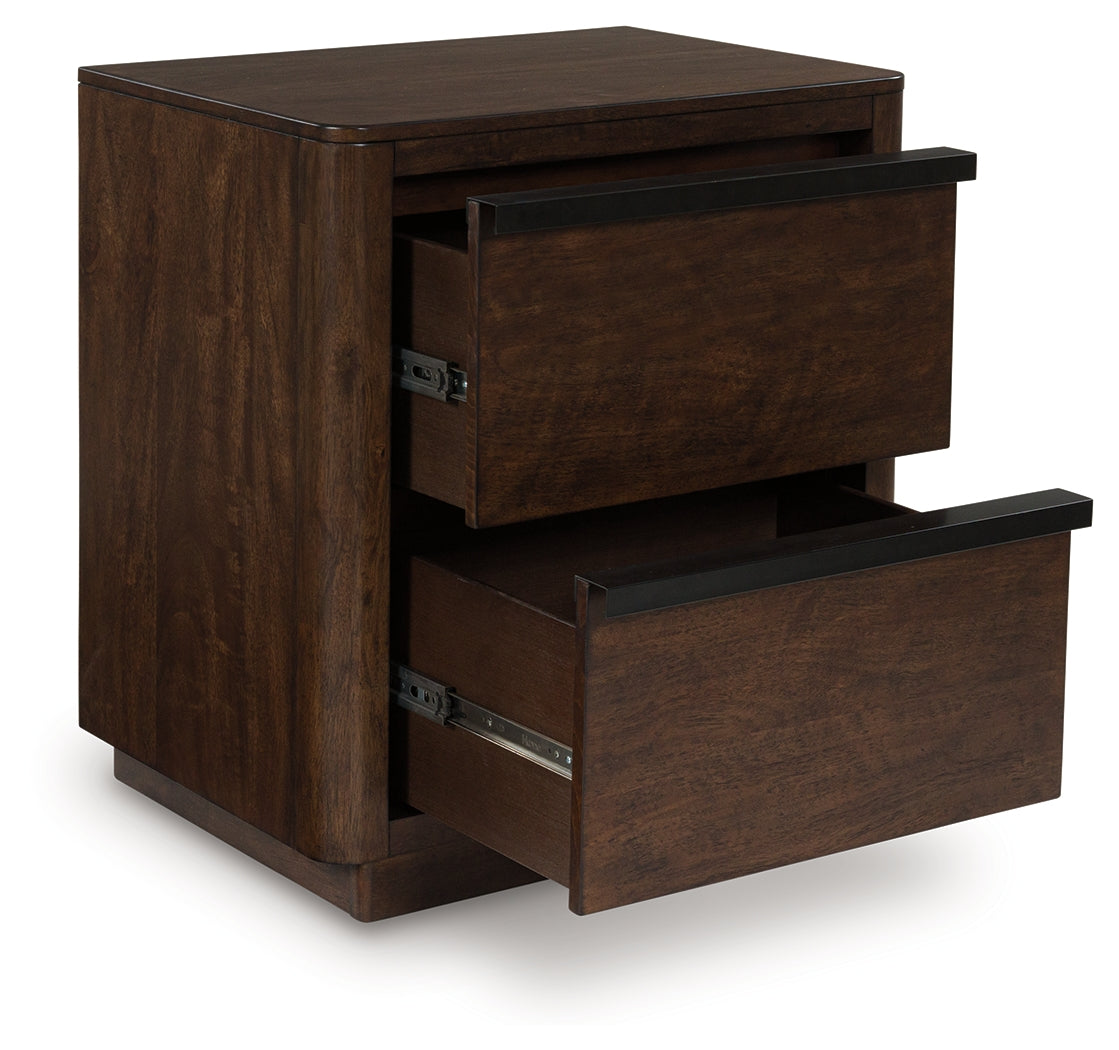 Dilenno Nightstand angled open drawer side view