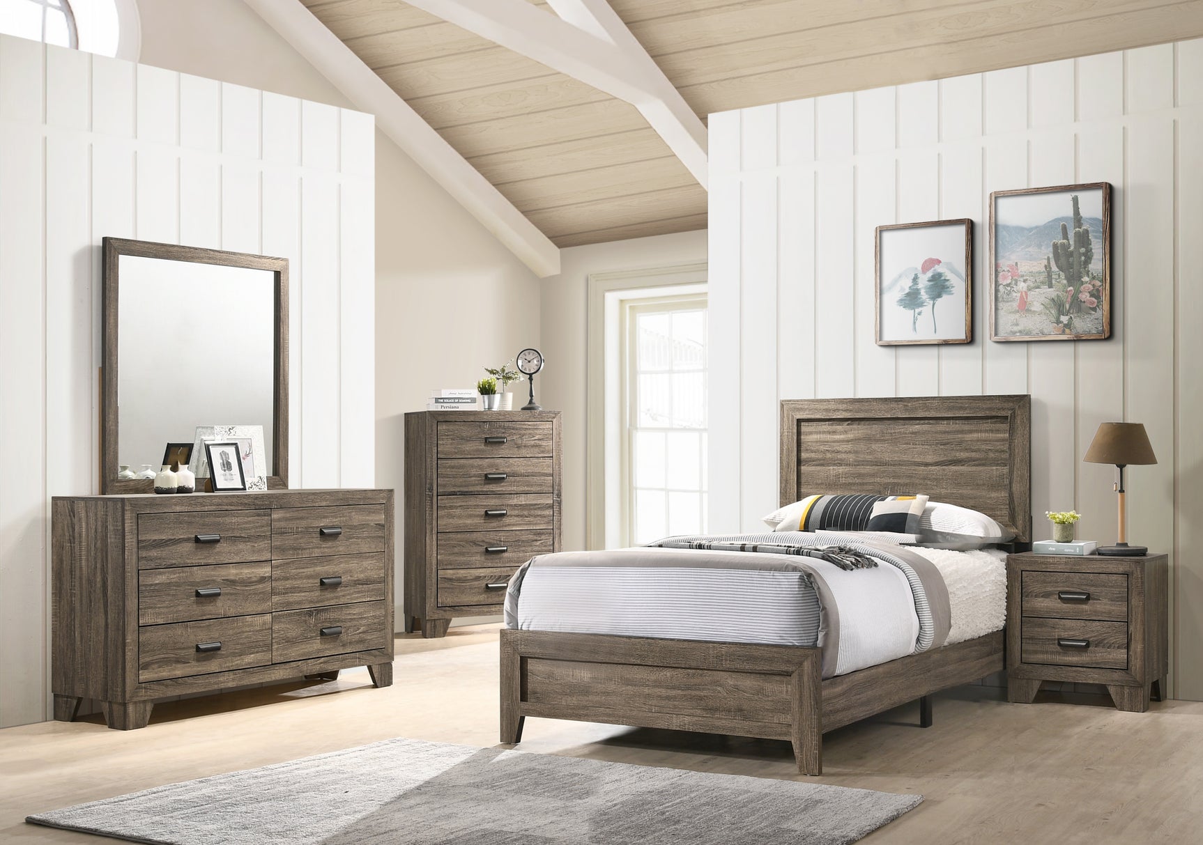 Millie Brown Gray Nightstand