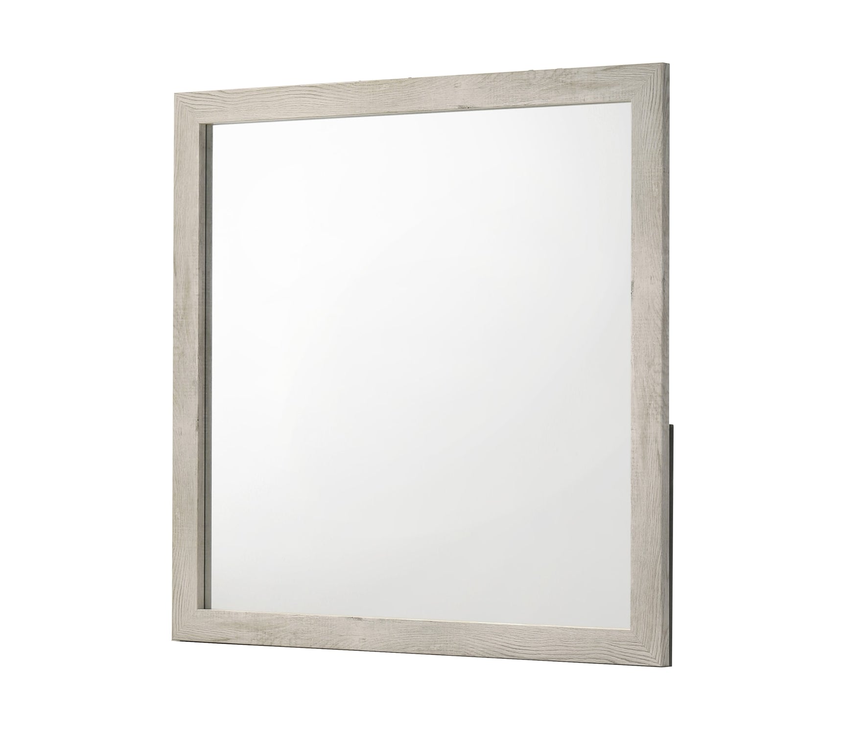 Millie Light Gray Panel Bedroom Set with Bed, Dresser, Mirror, Nightstand & Chest mirror by Crownmark | Decor Furniture