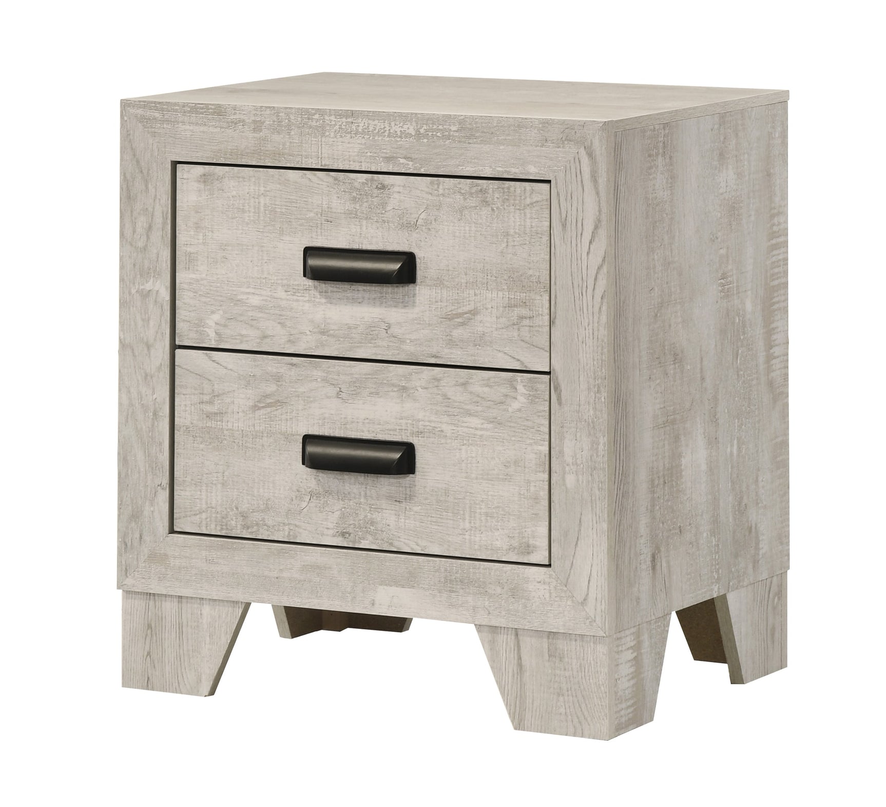 Millie Light Gray Panel Bedroom Set with Bed, Dresser, Mirror, Nightstand & Chest nightstand by Crownmark | Decor Furniture