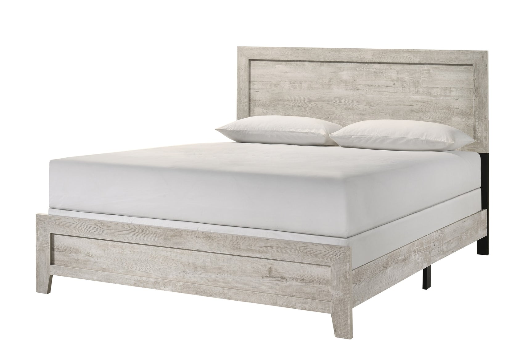 Millie Light Gray Panel Bedroom Set with Bed, Dresser, Mirror, Nightstand & Chest king bed by Crownmark | Decor Furniture
