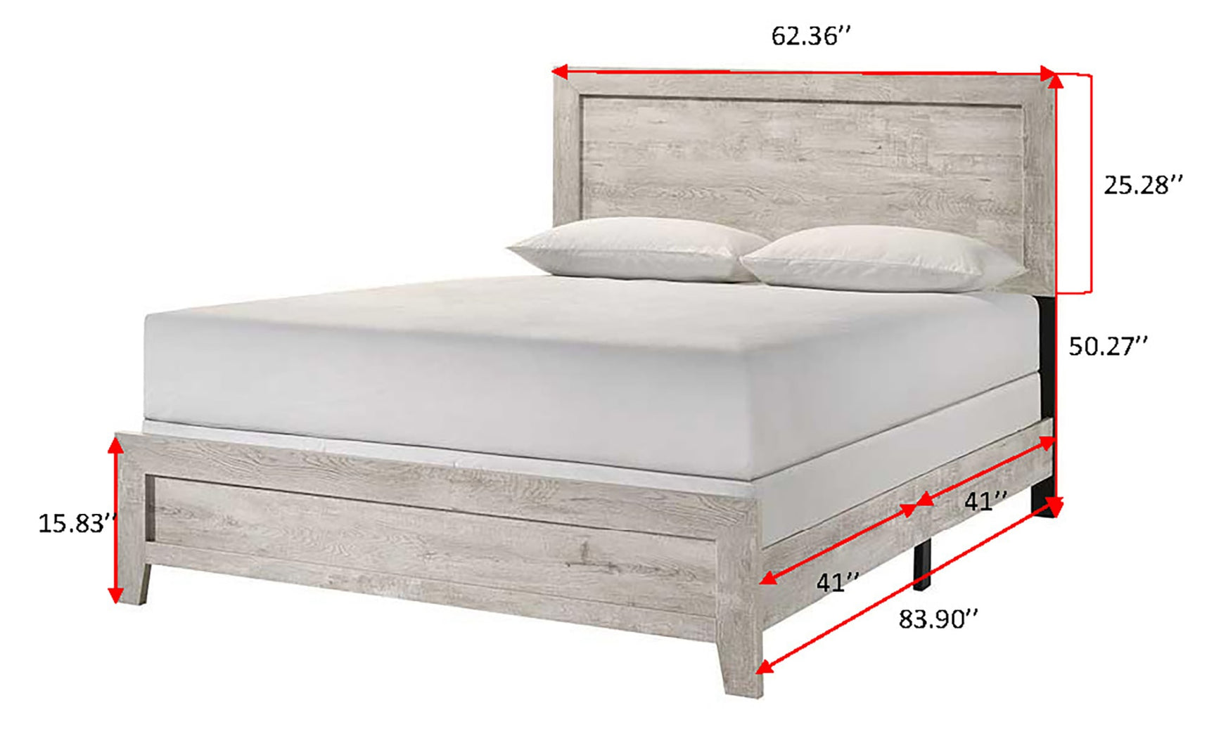 Millie Light Gray Panel Bedroom Set with Bed, Dresser, Mirror, Nightstand & Chest queen bed by Crownmark | Decor Furniture