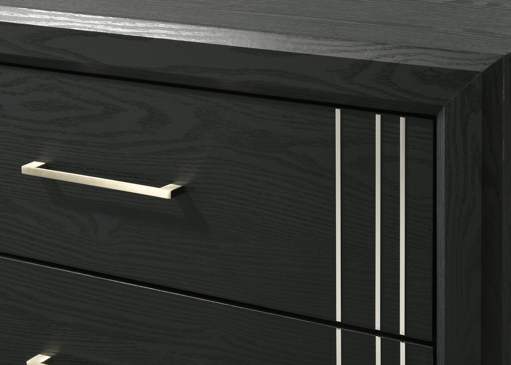 Charlie Charcoal Nightstand in charcoal finish, front angle