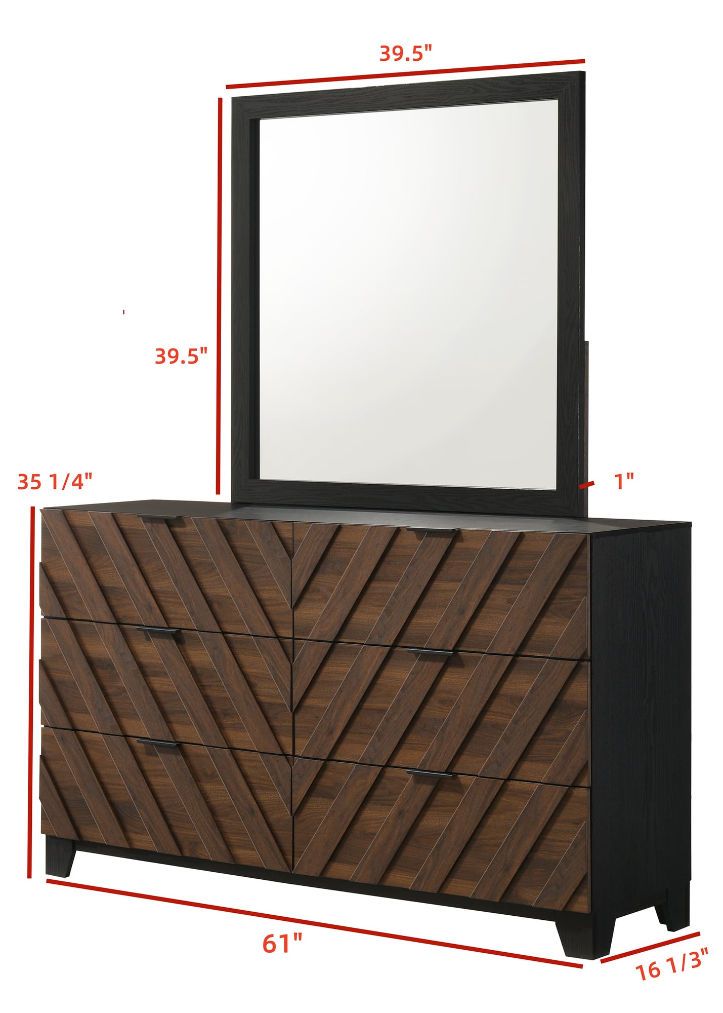 Zane Brown Dresser and Mirror view 2