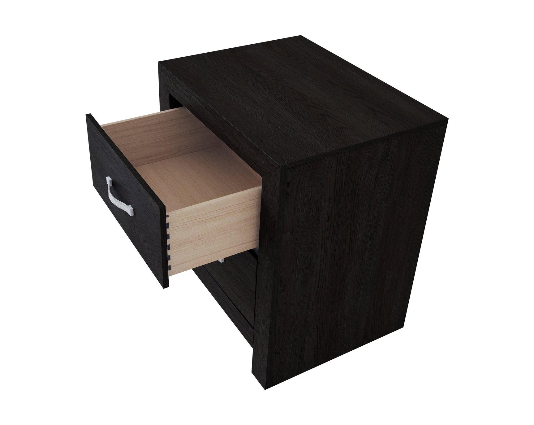 Jaylen Black Dresser with open drawers