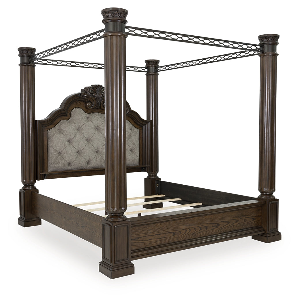 Maylee Queen Canopy Bed headboard detail