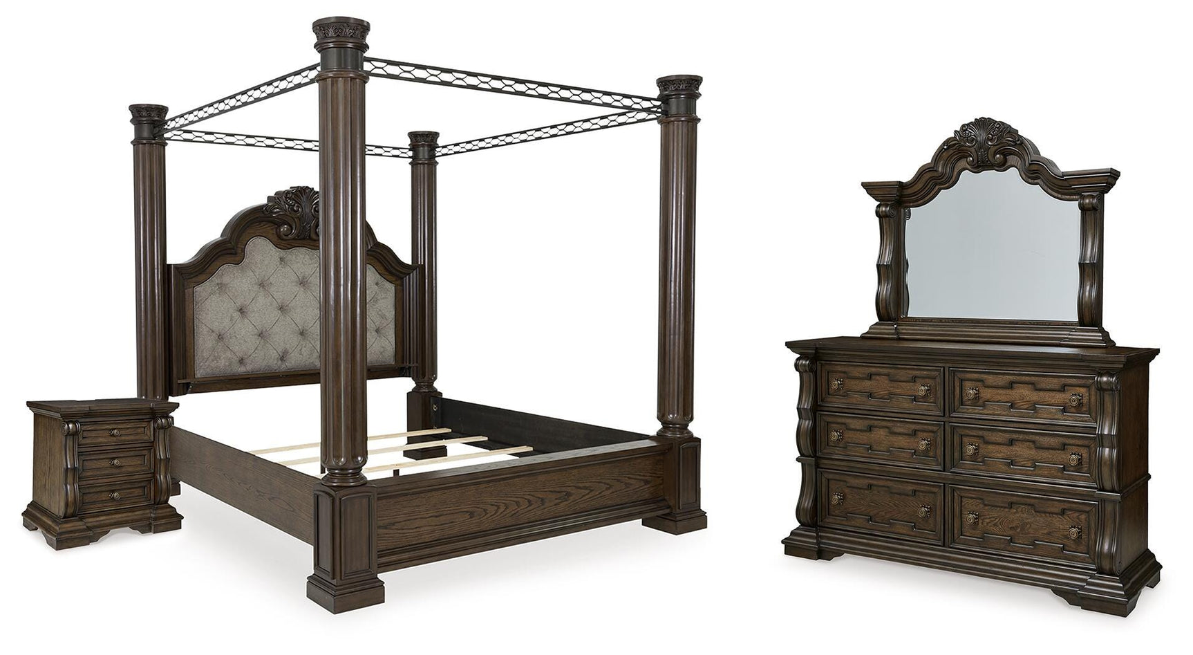 Maylee Dark Brown Canopy Bedroom Set from Decor Furniture