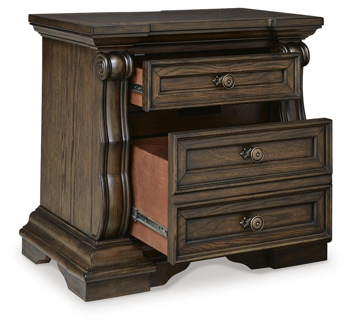 Maylee Dark Brown Canopy Bedroom Set angled view