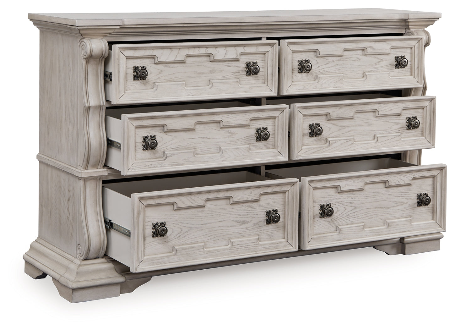 Bruchandi dresser angled open drawers showing drawer interior