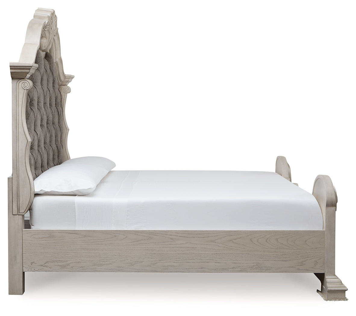 Detail of Bruchandi King Upholstered Panel Bed footboard