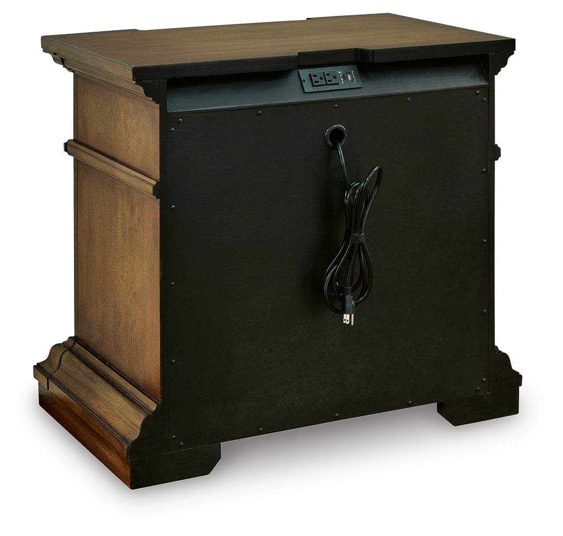 Frantanna Nightstand back view showing power outlet
