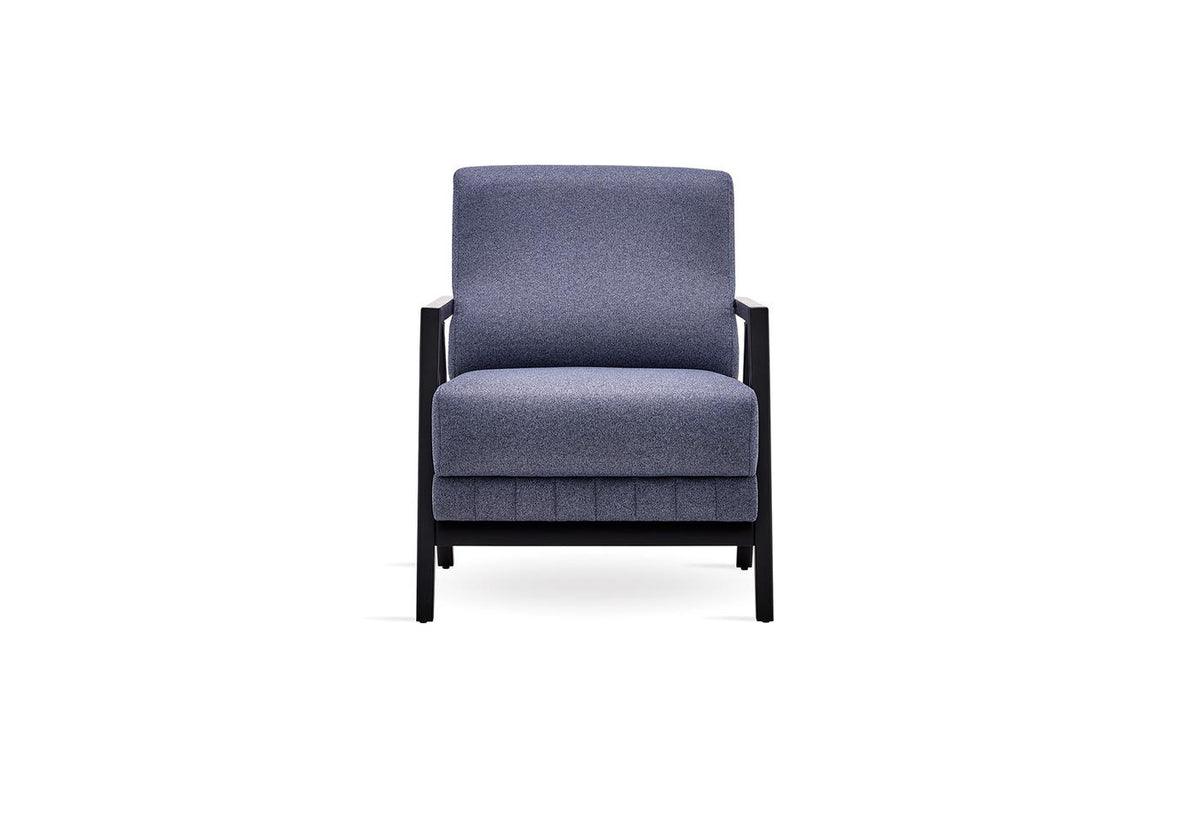 Wooden legs detail of Pavia Navy Blue Armchair