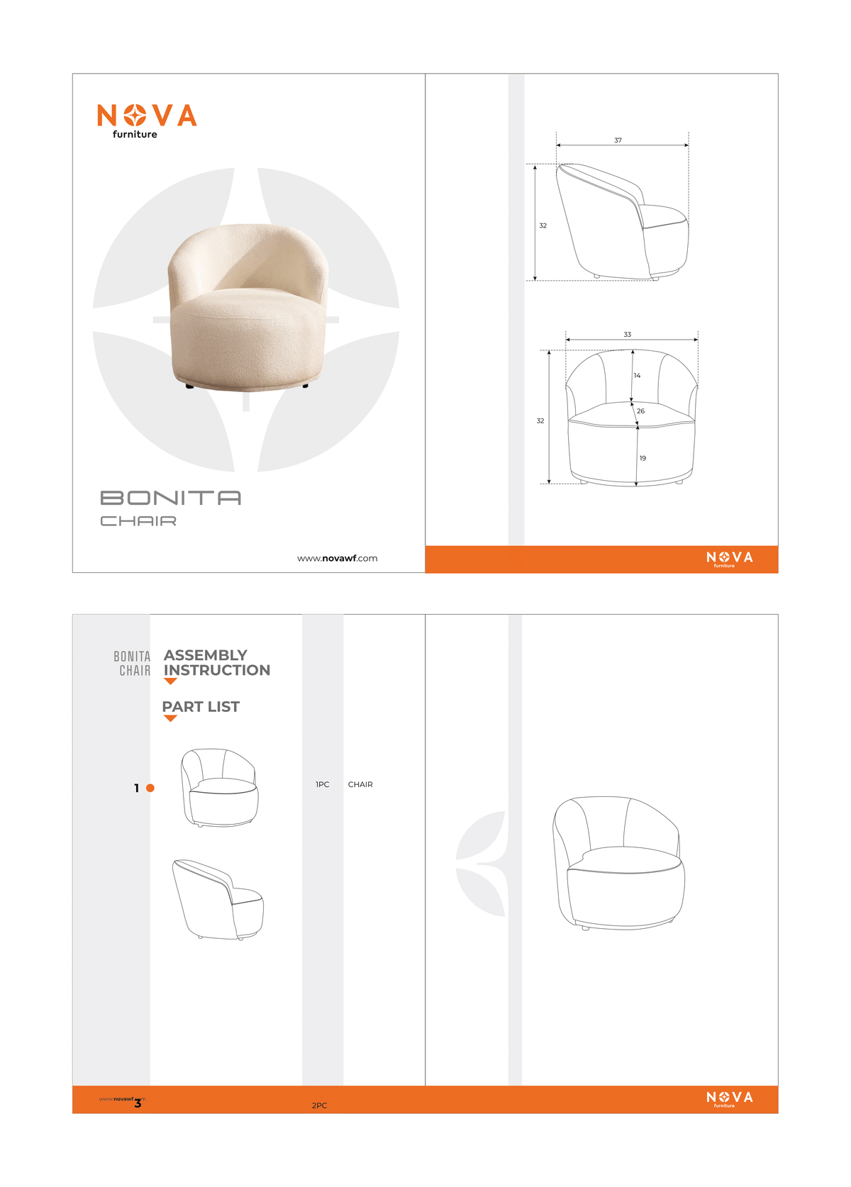 Emily Ivory Boucle Accent Chair