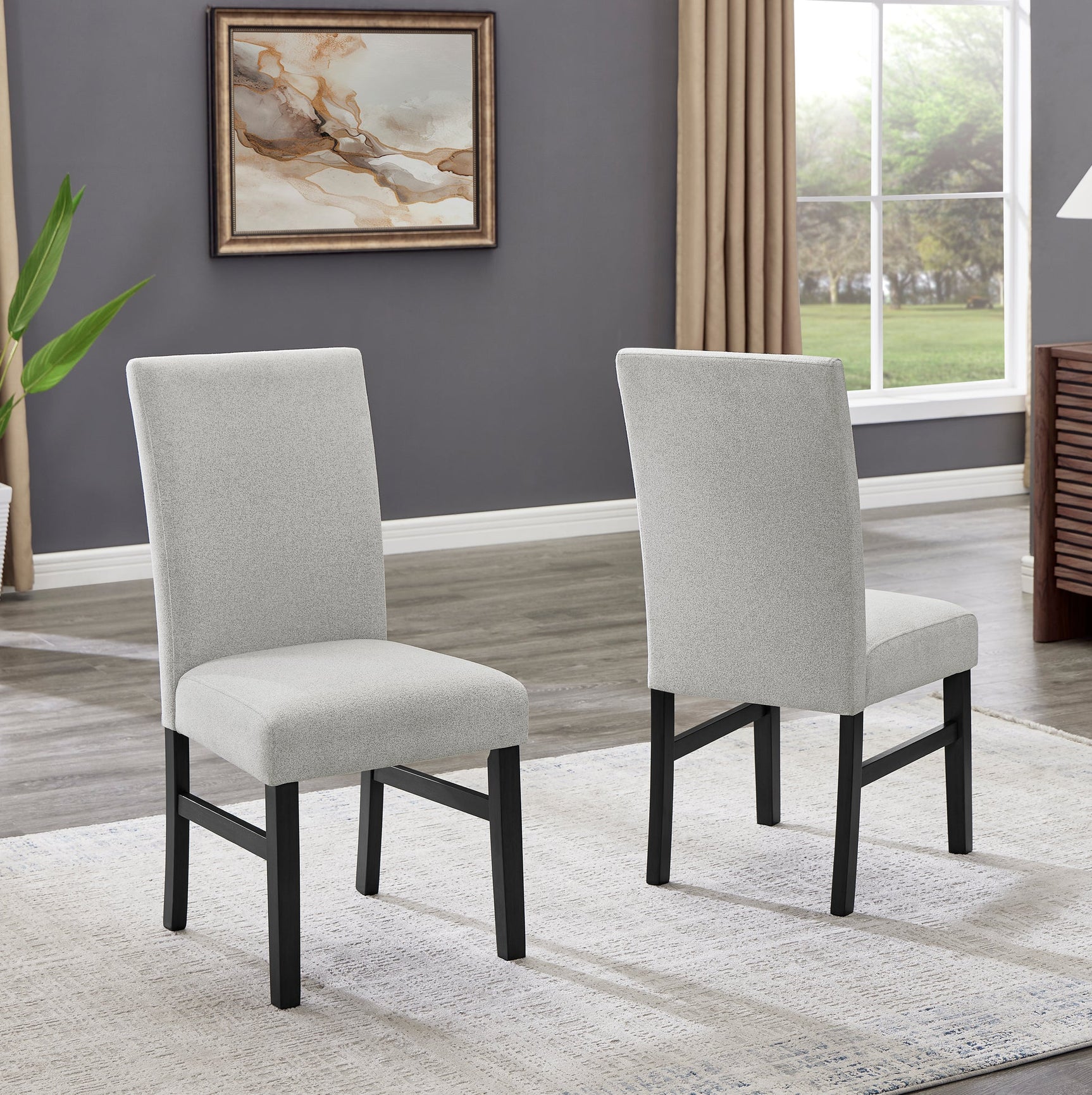 alternate angle of Marbelle Gray Dining Room Set