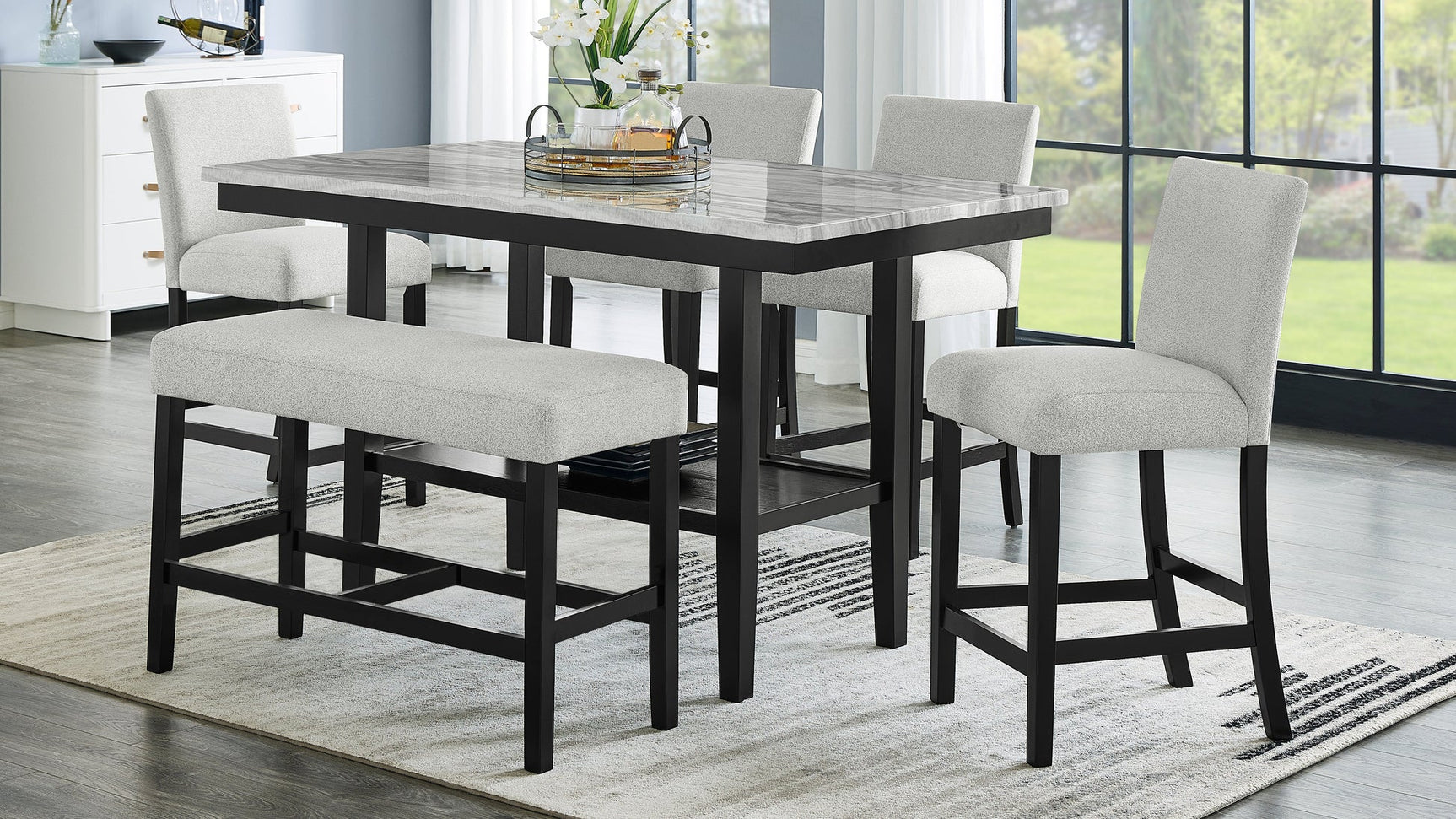 Marbelle Gray Counter Height Dining Set main view