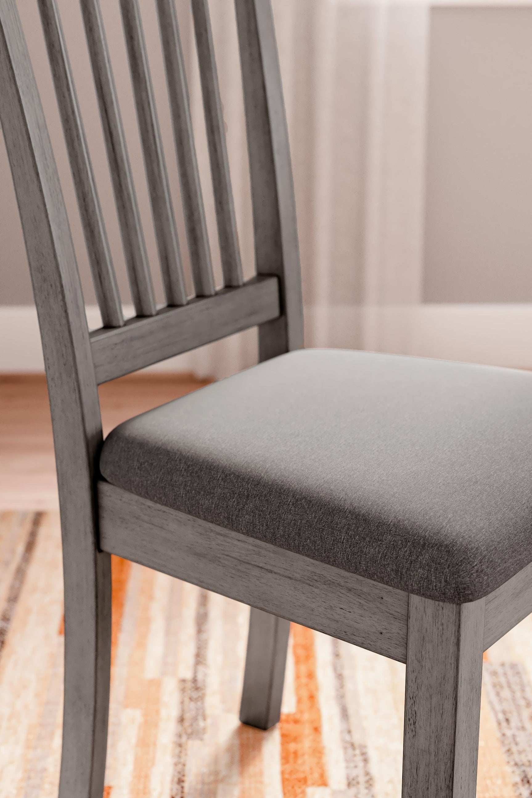 Shullden Gray Dining Chair detail close-up