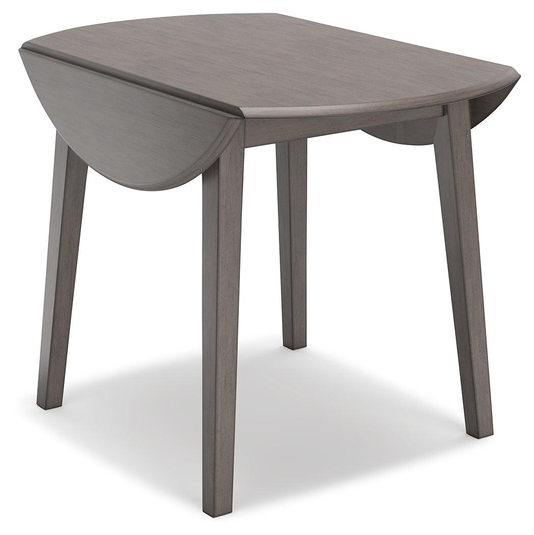 Shullden Gray Drop Leaf Dining Table by Ashley – top view showing drop leaves