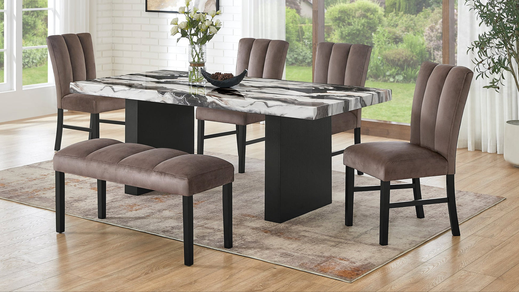 Cosmo Brown Dining Room Set main view