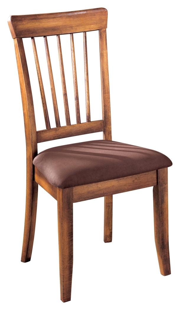 Two Berringer Rustic Brown Dining Chairs side by side