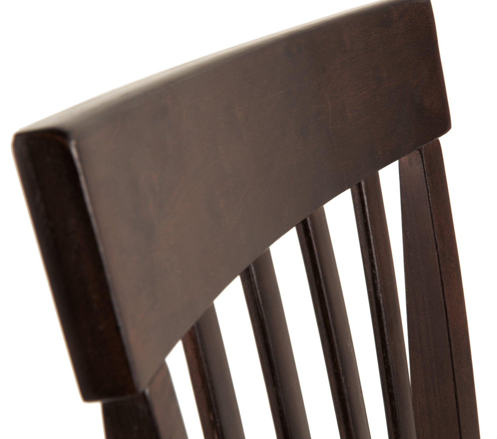 Detail of chair upholstery and wood finish