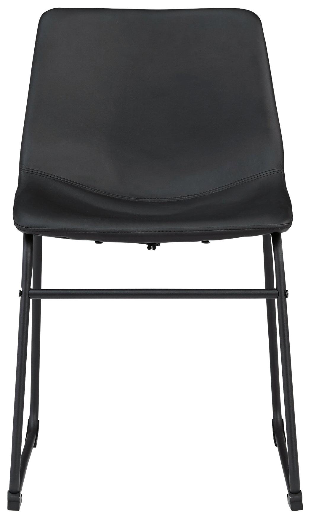 Centiar black dining chair head-on view with bucket seat