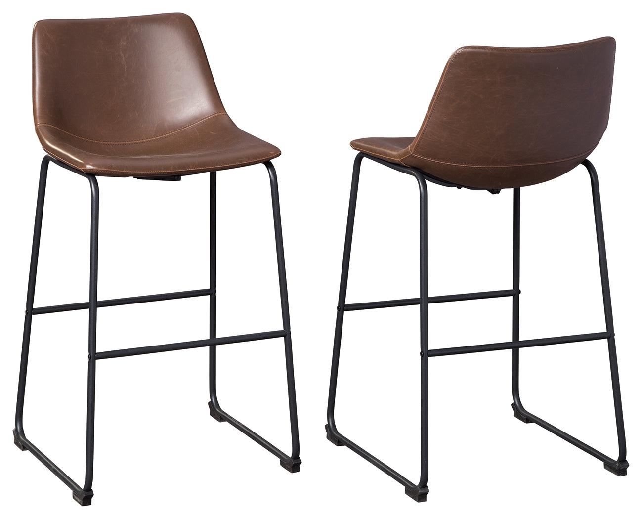 Centiar Brown Pub Height Bar Stool side profile showing tapered legs