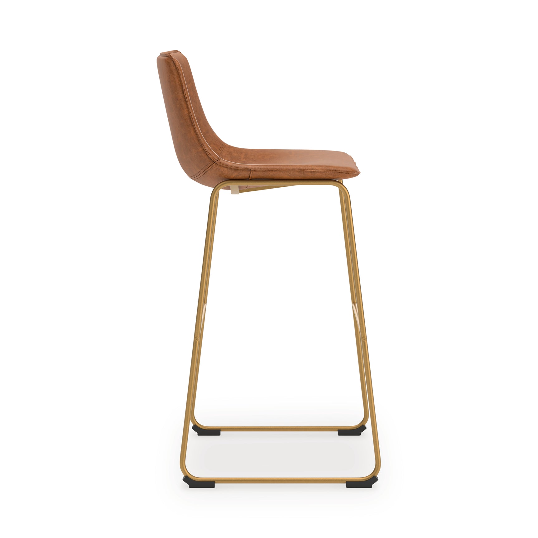 Ciabori Bar Stool back view showing goldtone metal frame
