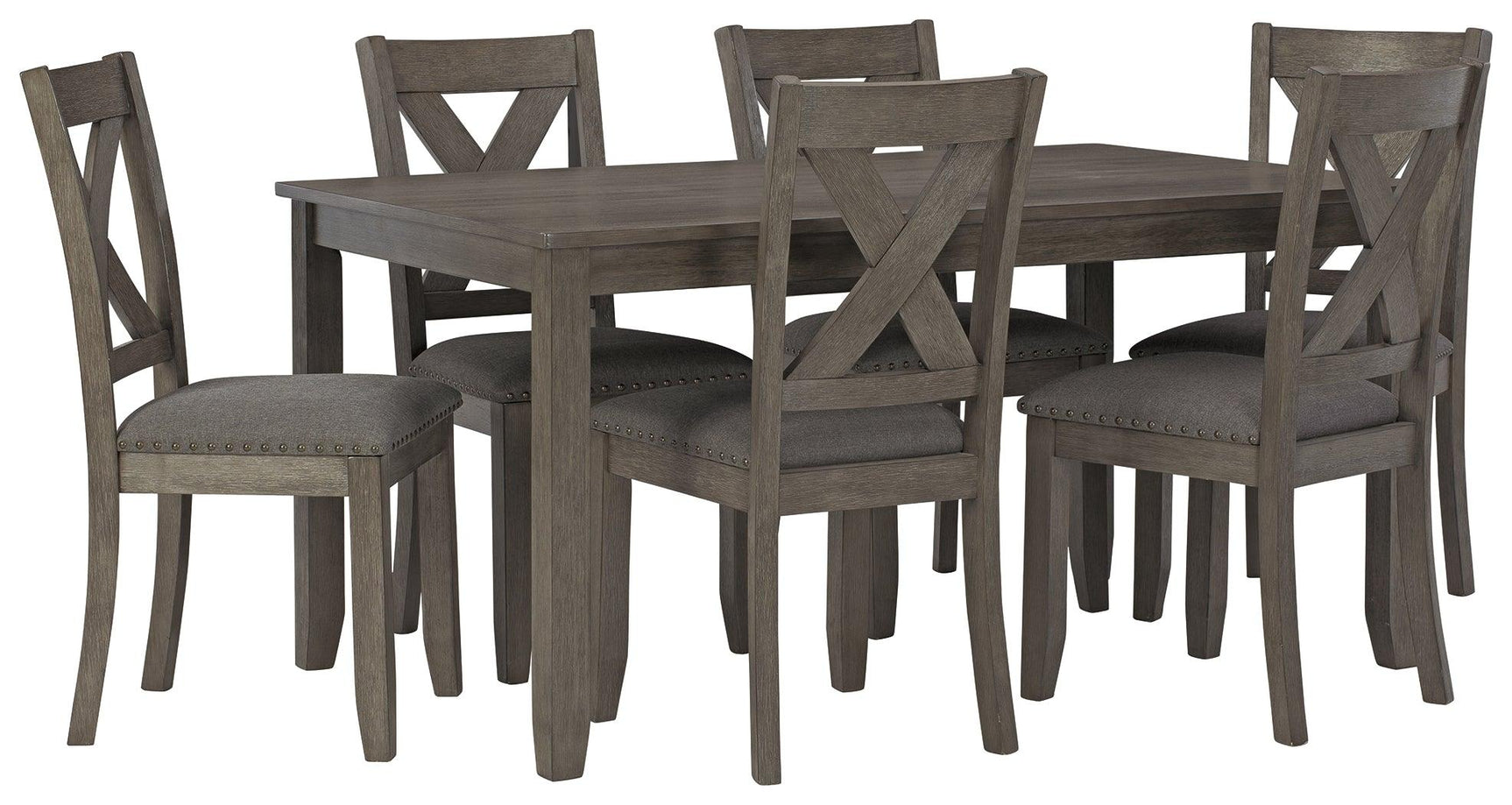 Caitbrook Gray Dining Table And Chairs (Set Of 7) - Ella Furniture